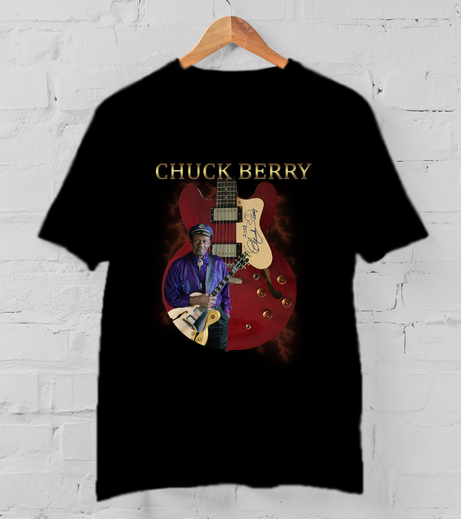 Chuck Berry Iconic Guitar With Signature T-Shirt
