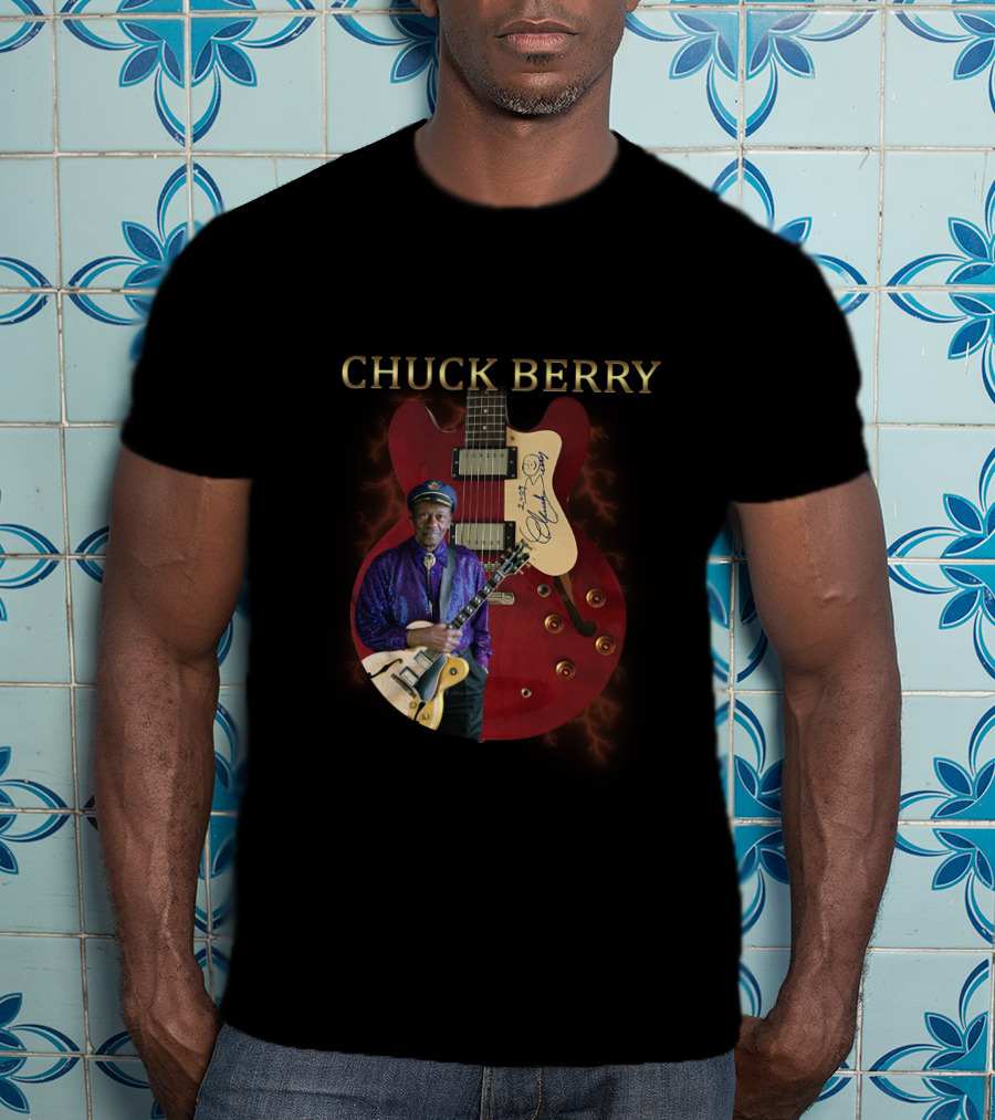 Chuck Berry Iconic Guitar With Signature T-Shirt
