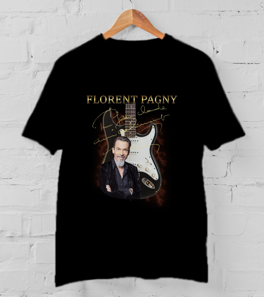 Florent Pagny Autograph Guitar T-Shirt