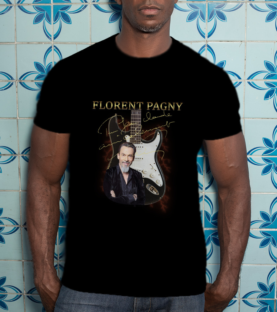 Florent Pagny Autograph Guitar T-Shirt