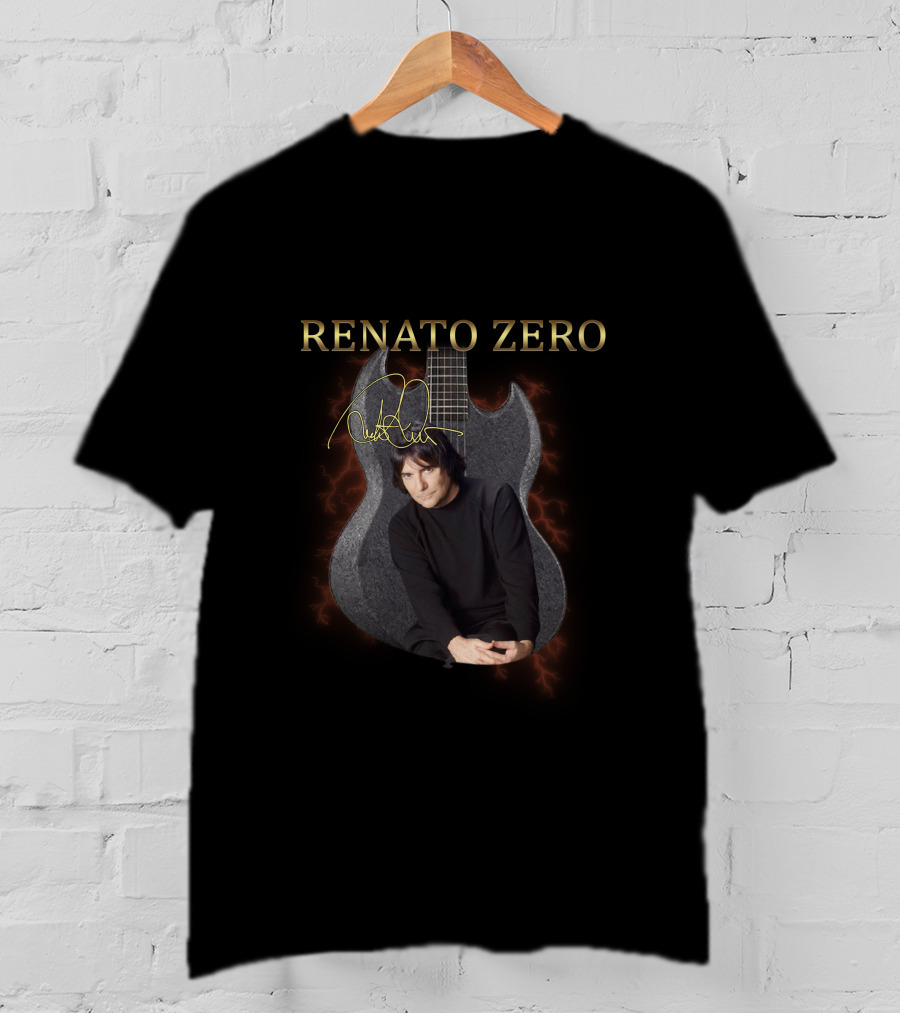 RENATO ZERO Signature Guitar Image With Artist T-Shirt