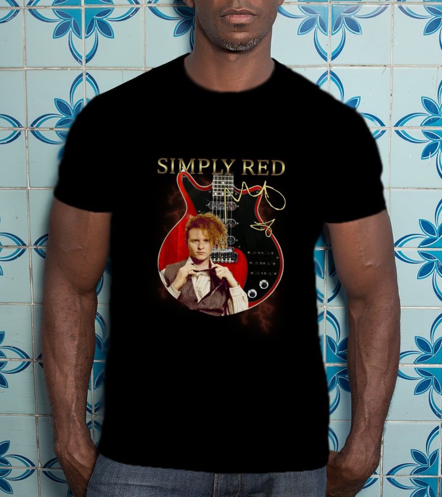 SIMPLY RED Signature Guitar With Iconic Image T-Shirt