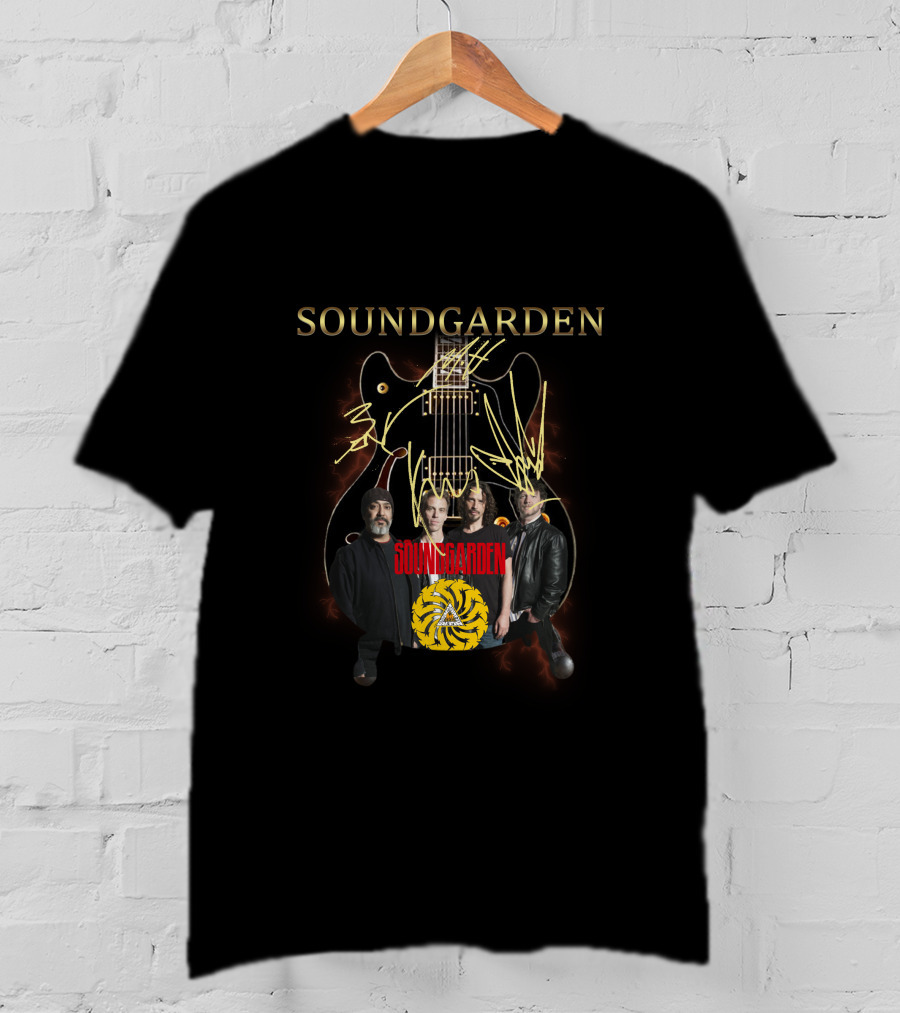 Soundgarden Guitar With Band Members T-Shirt