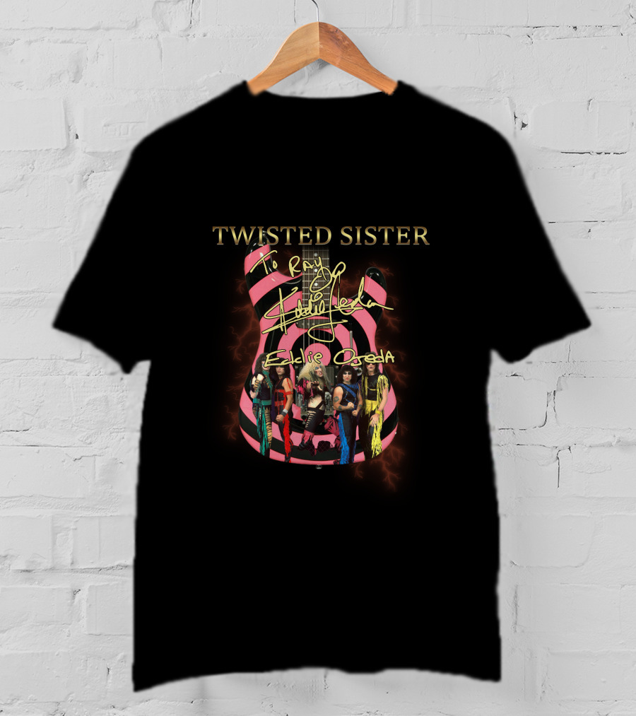 Twisted Sister To Ray Signature Eddie Ojeda Guitar With Band T-Shirt