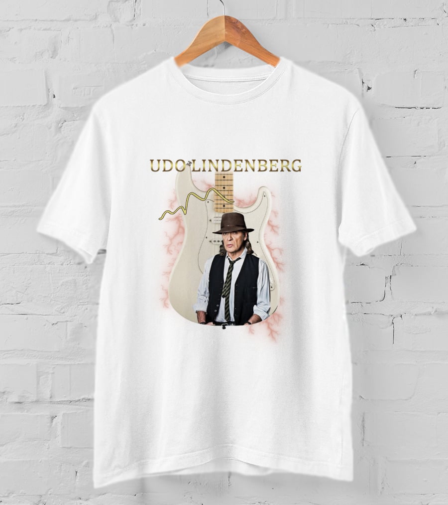 Udo Lindenberg Electric Guitar With Hat And Vest T-Shirt