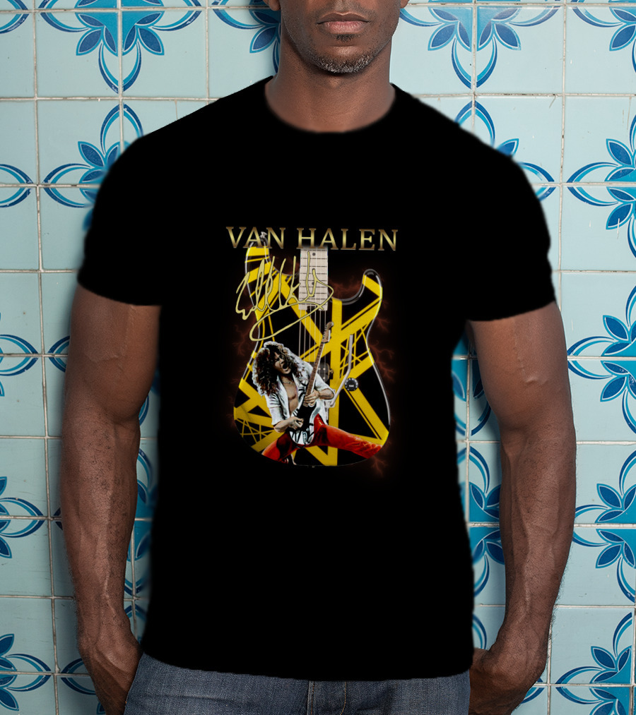 Van Halen Signature Guitar Eddie Van Halen Iconic Striped T-Shirt