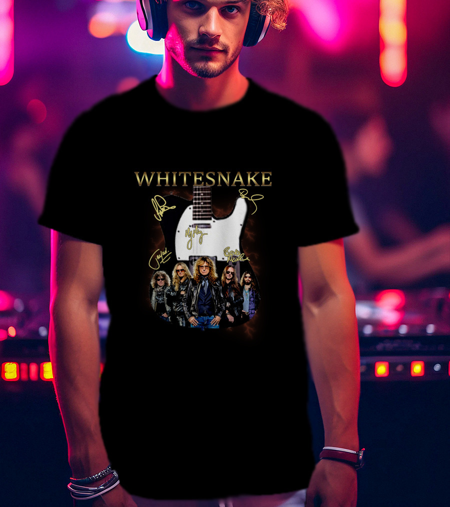 Whitesnake Band Guitar Photo T-Shirt