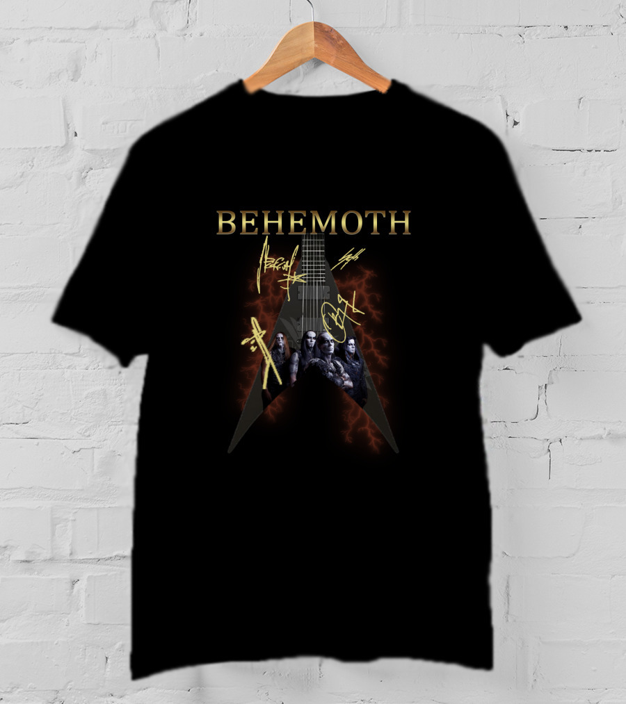 BEHEMOTH Band Members Electric Guitar Signatures T-Shirt