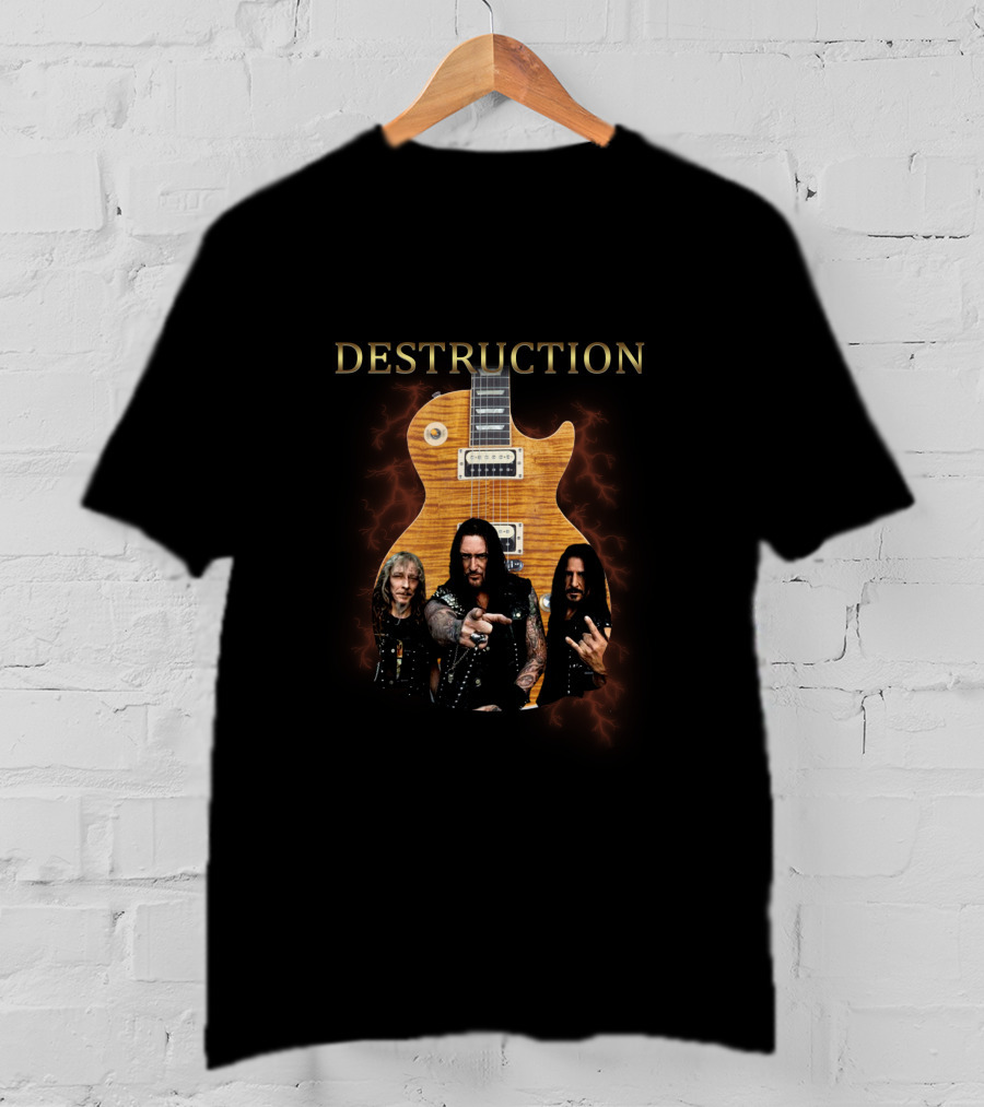 Destruction Band Members With Signature Guitar T-Shirt