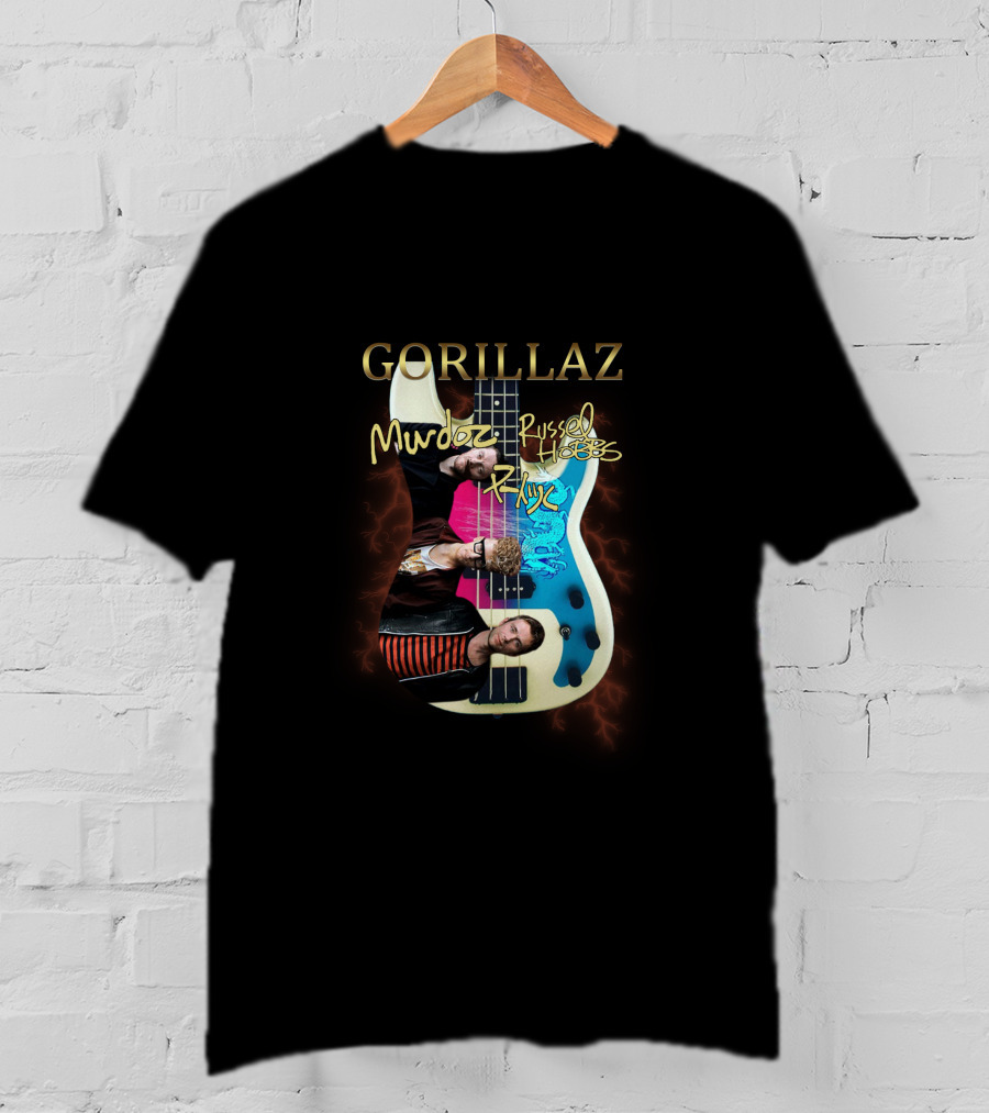 GORILLAZ Murdoc Russel Hobbs Rhys Guitar T-Shirt
