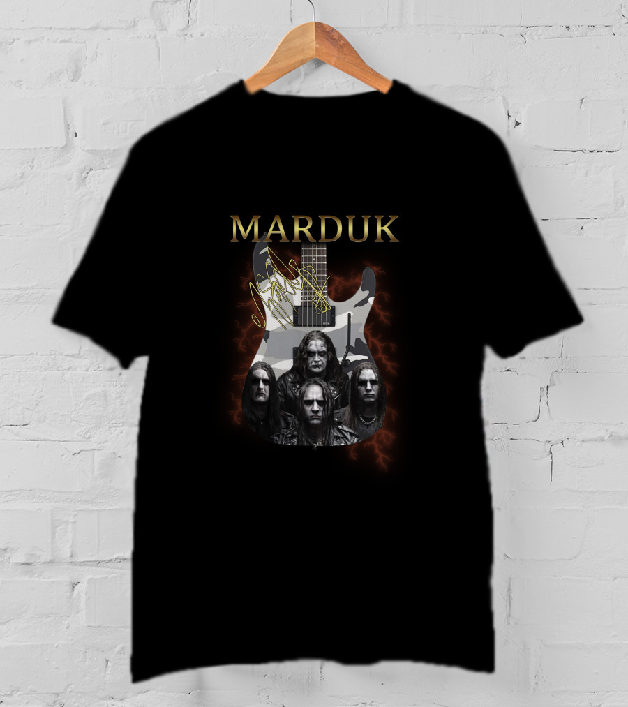Marduk Band With Signature Electric Guitar T-Shirt