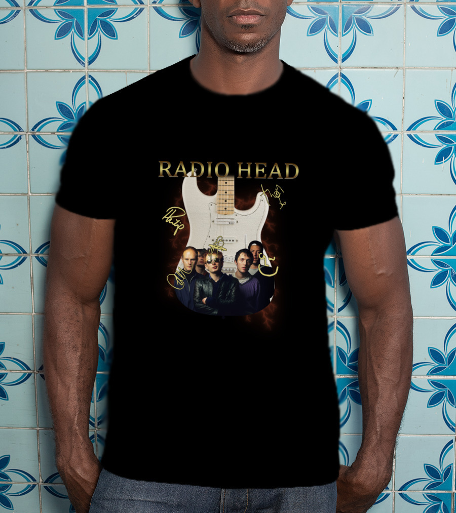 Radio Head Guitar With Band Members T-Shirt