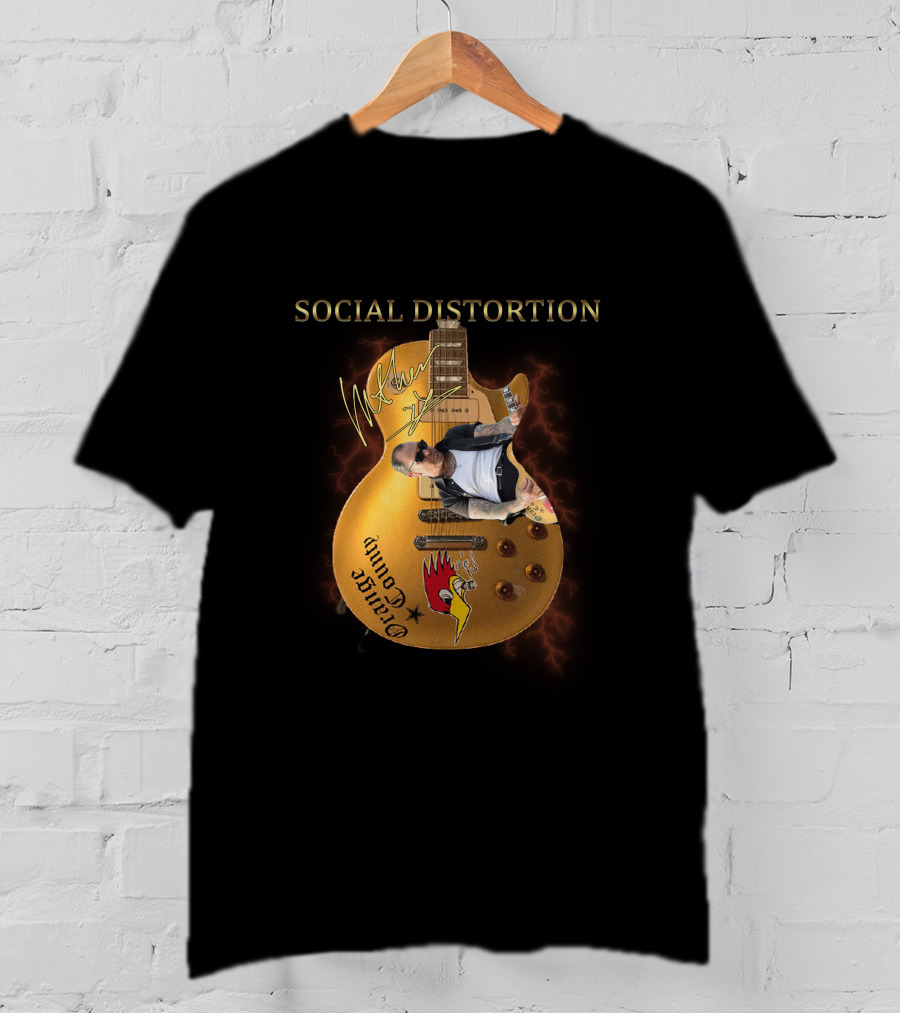 Social Distortion Authentic Guitar Signature Northern Cali Punk Rock T-Shirt