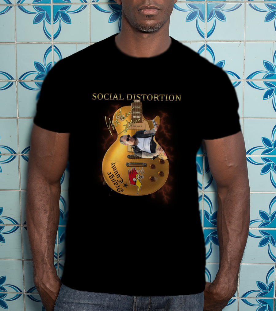 Social Distortion Authentic Guitar Signature Northern Cali Punk Rock T-Shirt
