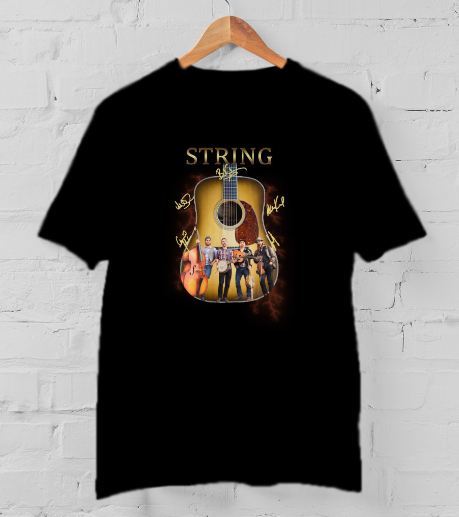 STRING Signature Guitar Band Autographs T-Shirt