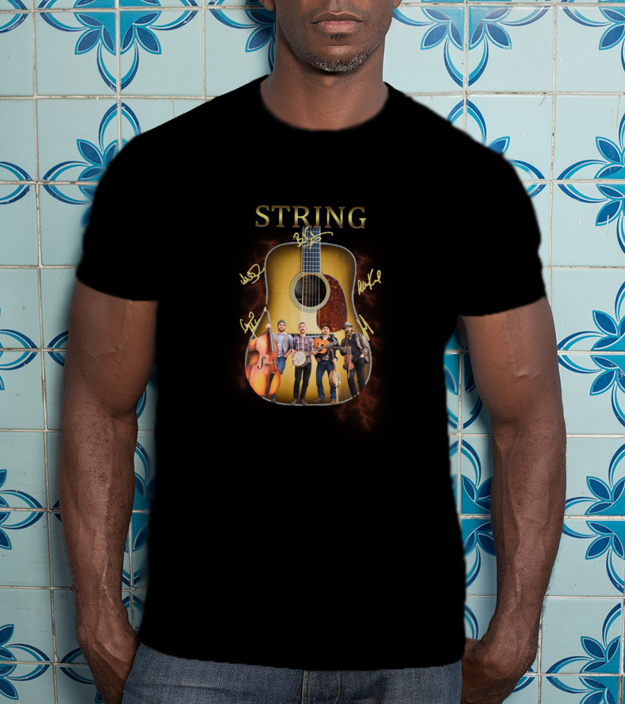 STRING Signature Guitar Band Autographs T-Shirt