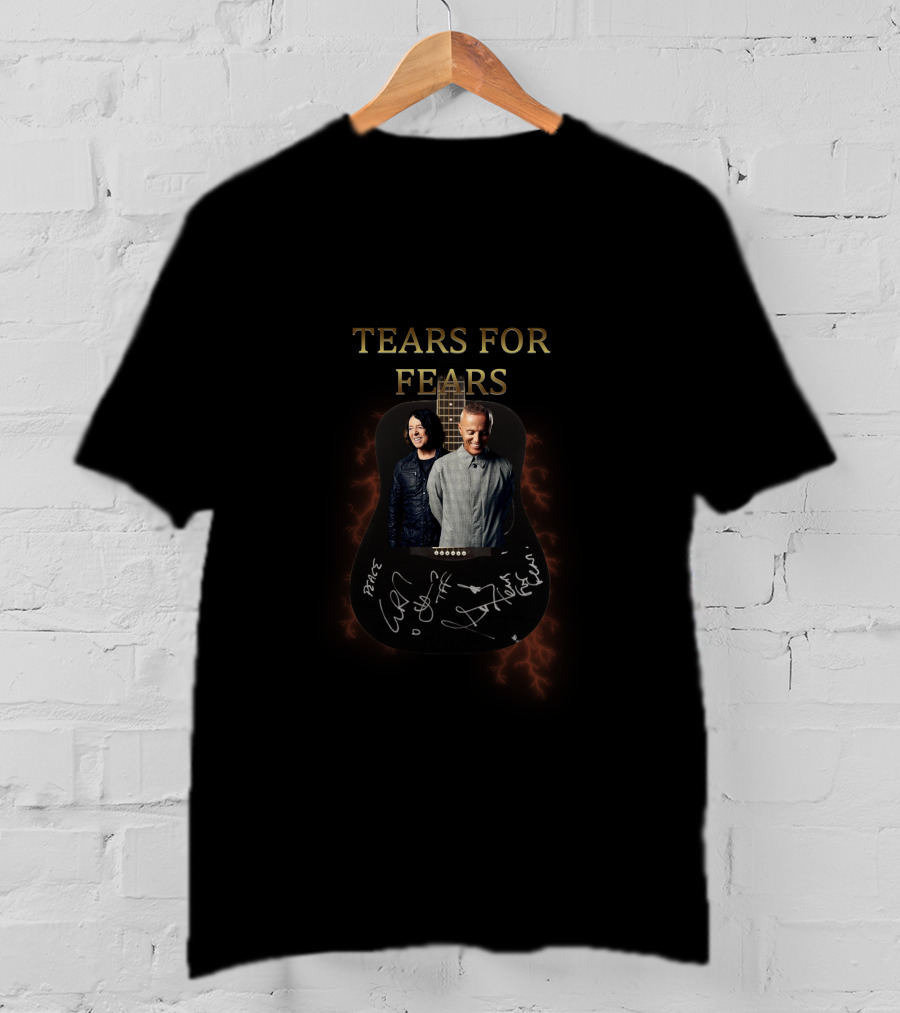 Tears For Fears Signed Guitar And Band Members Photo T-Shirt