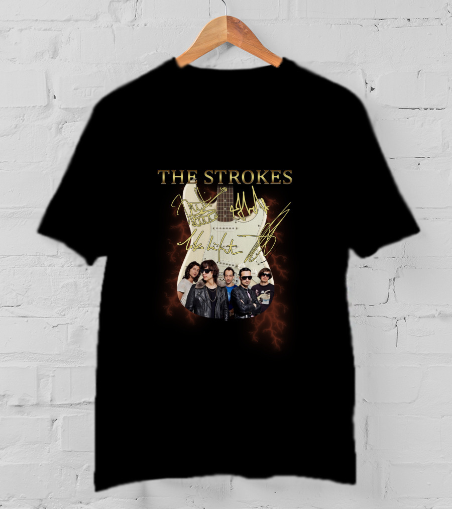The Strokes Electric Guitar Band Members T-Shirt