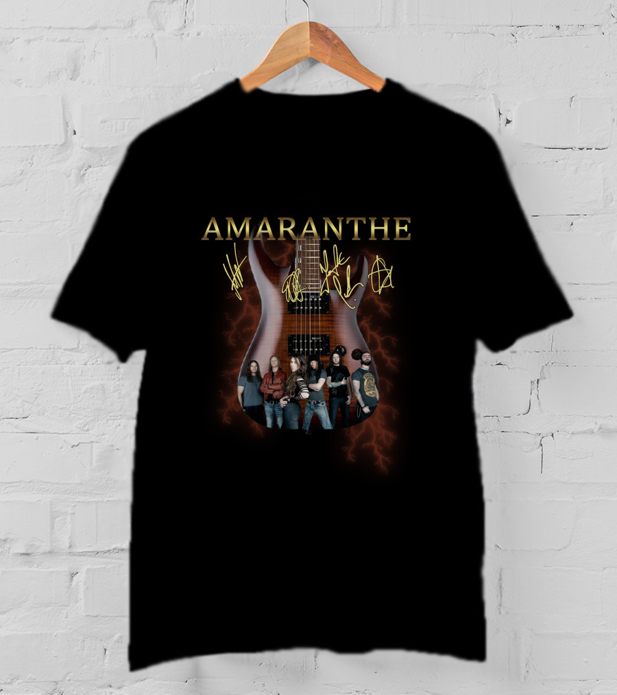 AMARANTHE Band And Signed Electric Guitar T-Shirt