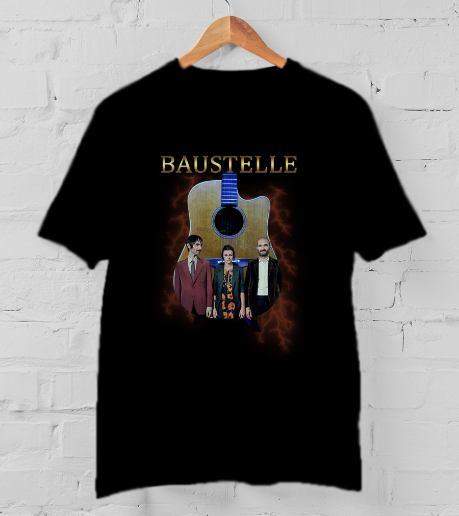 Baustelle Signature Guitar With Band Members And Acoustic Instrument T-Shirt