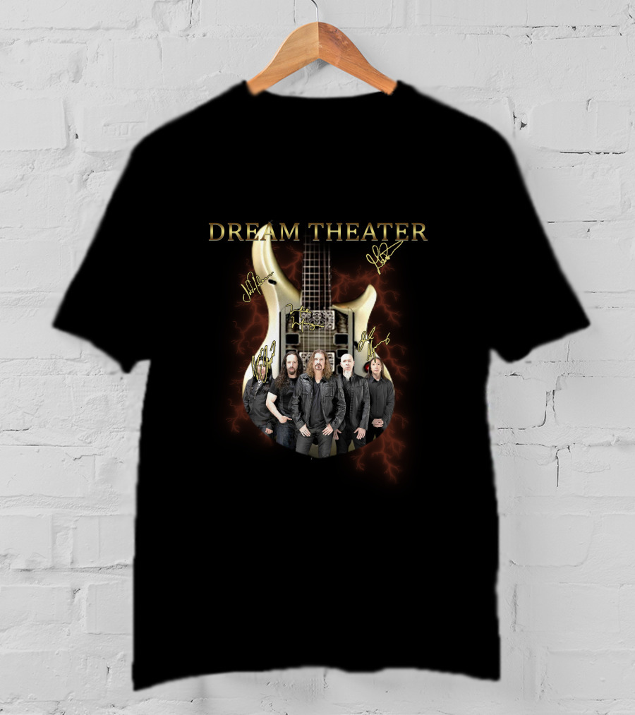 Dream Theater Guitar With Band And Signatures T-Shirt