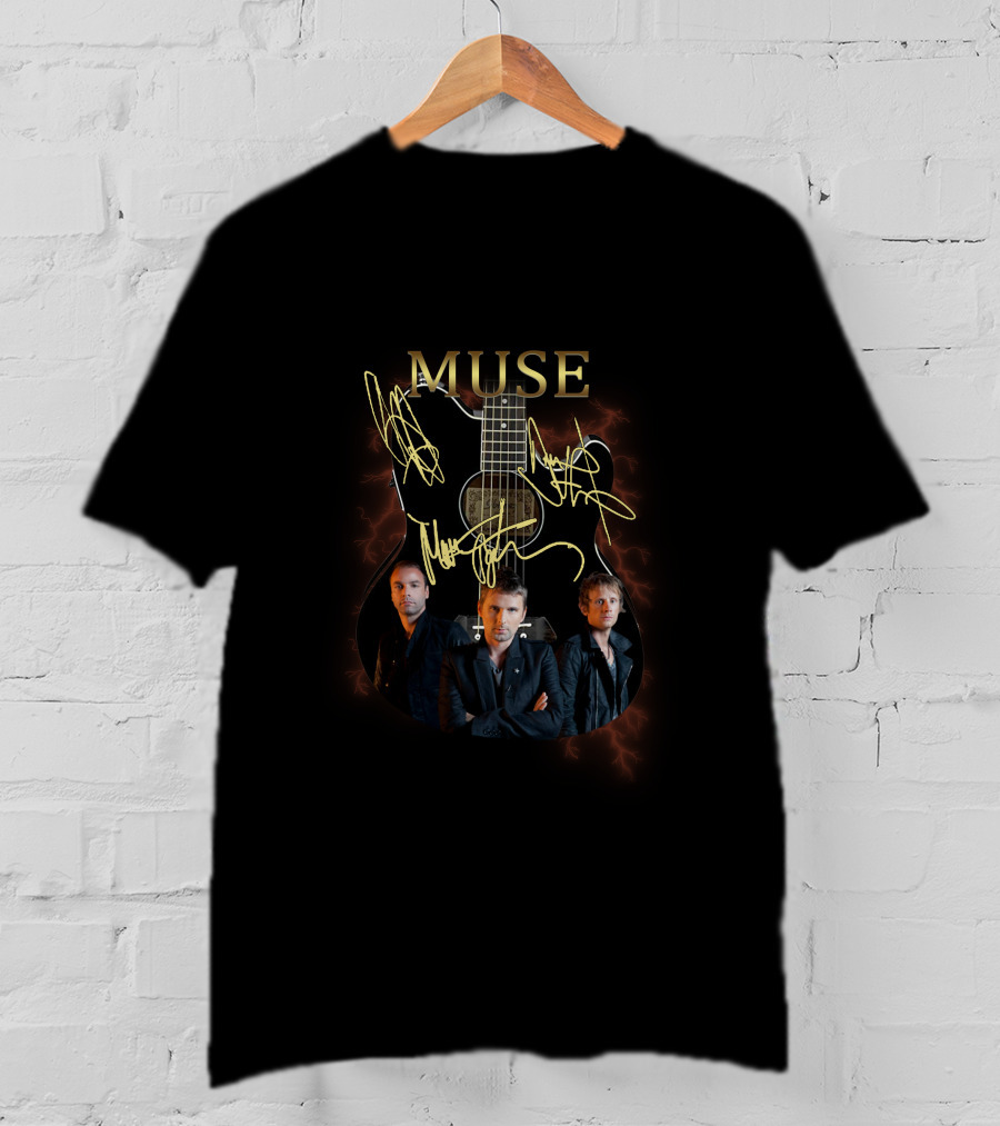 MUSE Band Guitar Autograph Design With Members T-Shirt