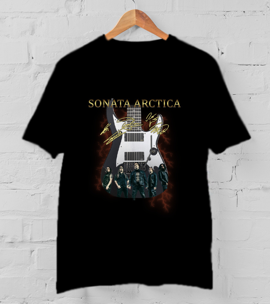 SONATA ARCTICA Signature Guitar With Band Members Autographs And Image T-Shirt