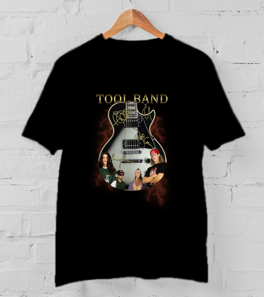 Tool Band Signature Guitar With Band Members And Autographs T-Shirt