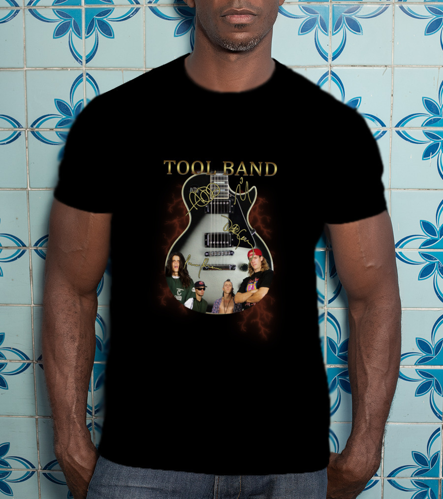 Tool Band Signature Guitar With Band Members And Autographs T-Shirt