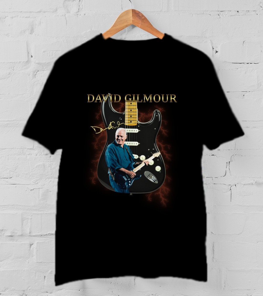 David Gilmour Signature Guitar With Iconic Image And Signature T-Shirt