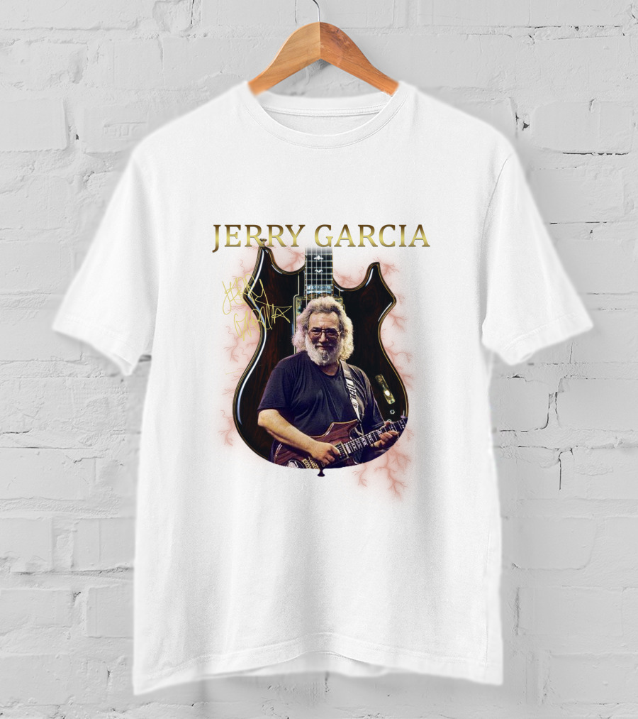 Jerry Garcia Signature Guitar Image With Jerry Garcia T-Shirt