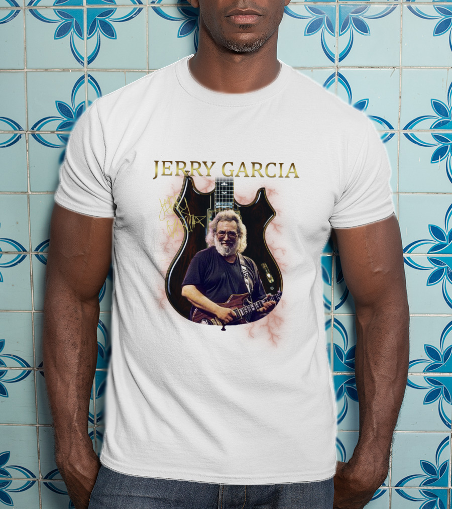 Jerry Garcia Signature Guitar Image With Jerry Garcia T-Shirt