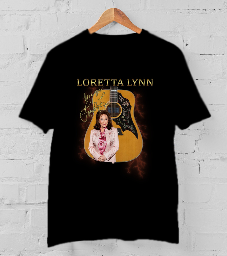 LORETTA LYNN Signature Guitar Country Music T-Shirt