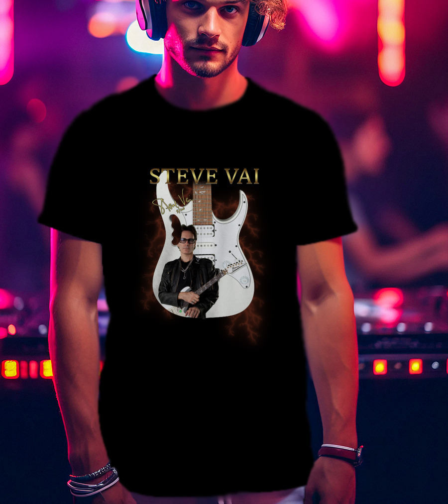 Steve Vai Signature Electric Guitar With Autograph And Image T-Shirt