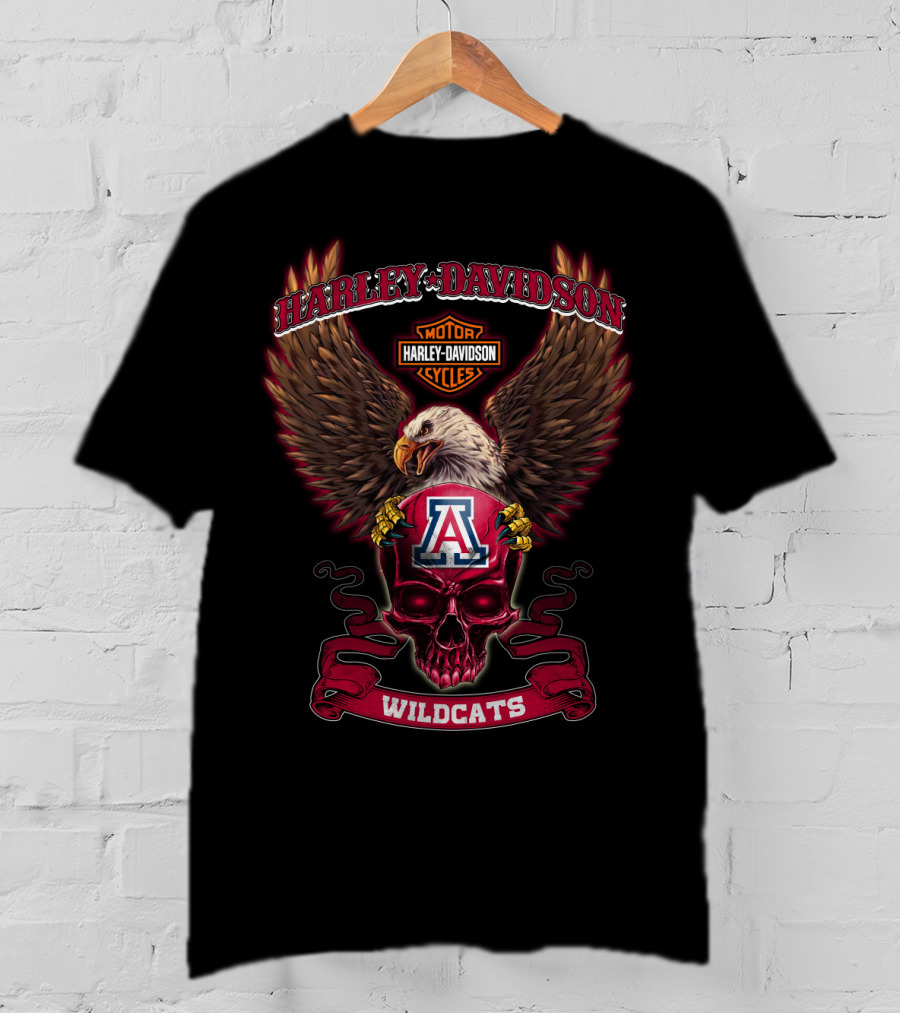 Harley Davidson Motor Cycles Eagle Arizona Wildcats T-Shirt