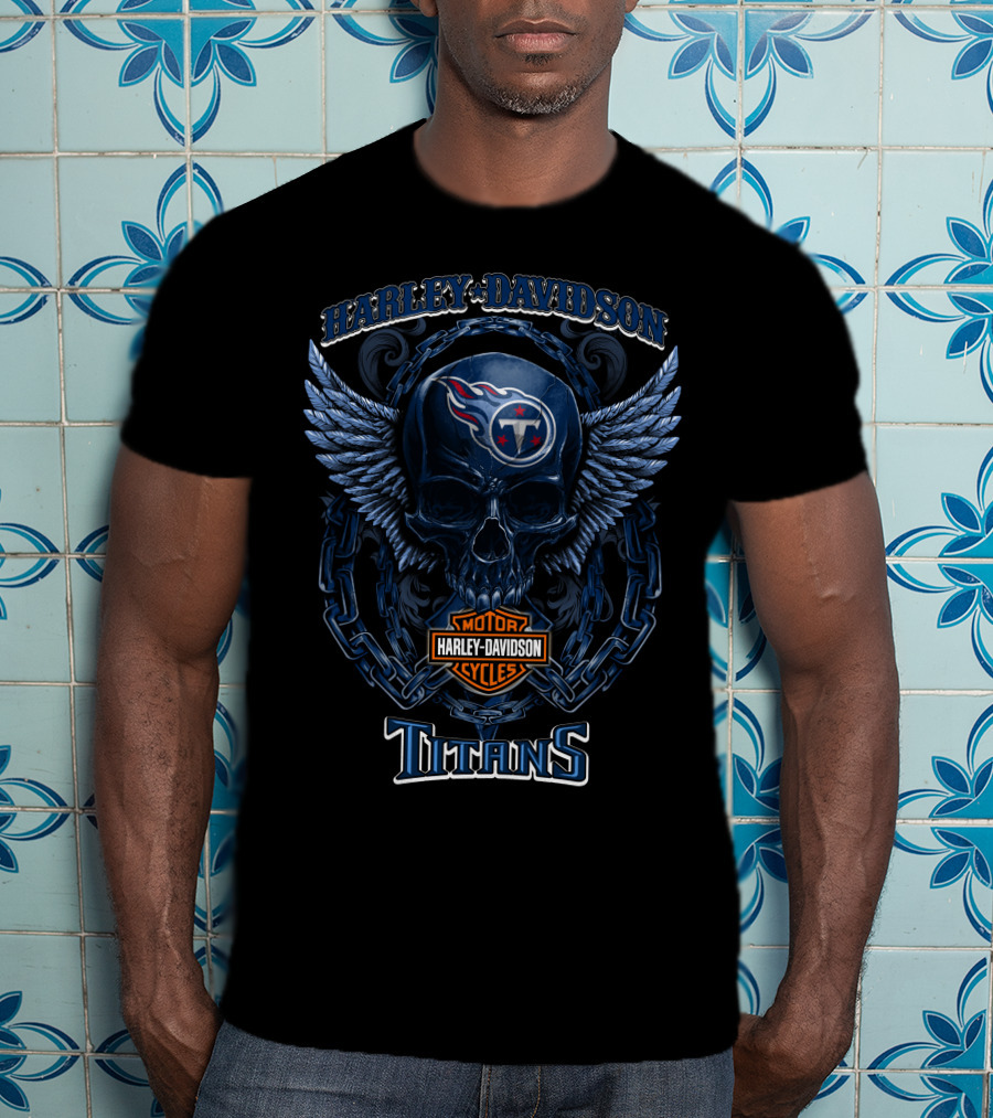 Harley Davidson Motor Cycles Tennessee Titans T-Shirt