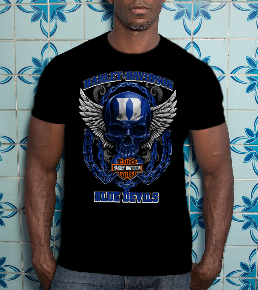 Harley Davidson Blue Devils Motor Cycles T-Shirt
