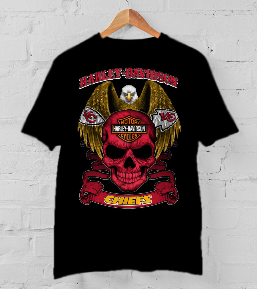 Harley Davidson Motor Cycles Kansas City Chiefs T-Shirt