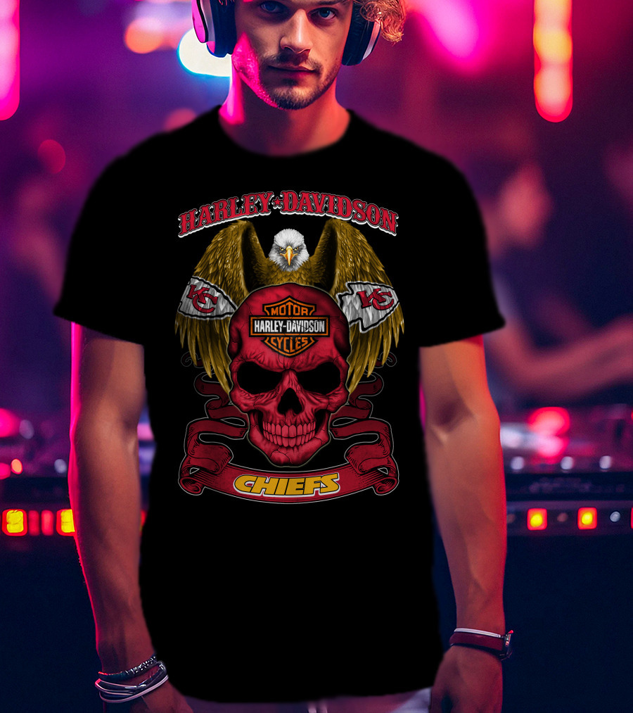 Harley Davidson Motor Cycles Kansas City Chiefs T-Shirt