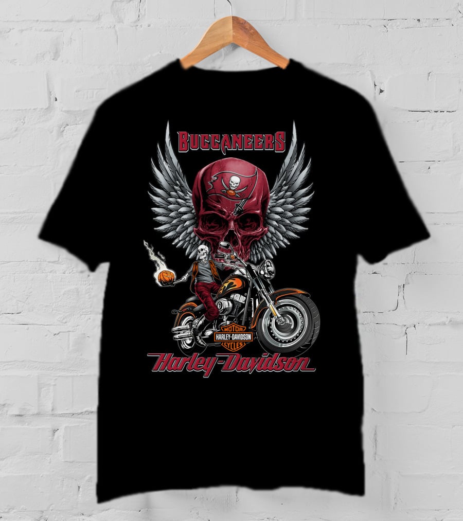 Buccaneers Harley Davidson Motor Cycles Hd15 Nfl Tampa Bay Buccaneers T-Shirt