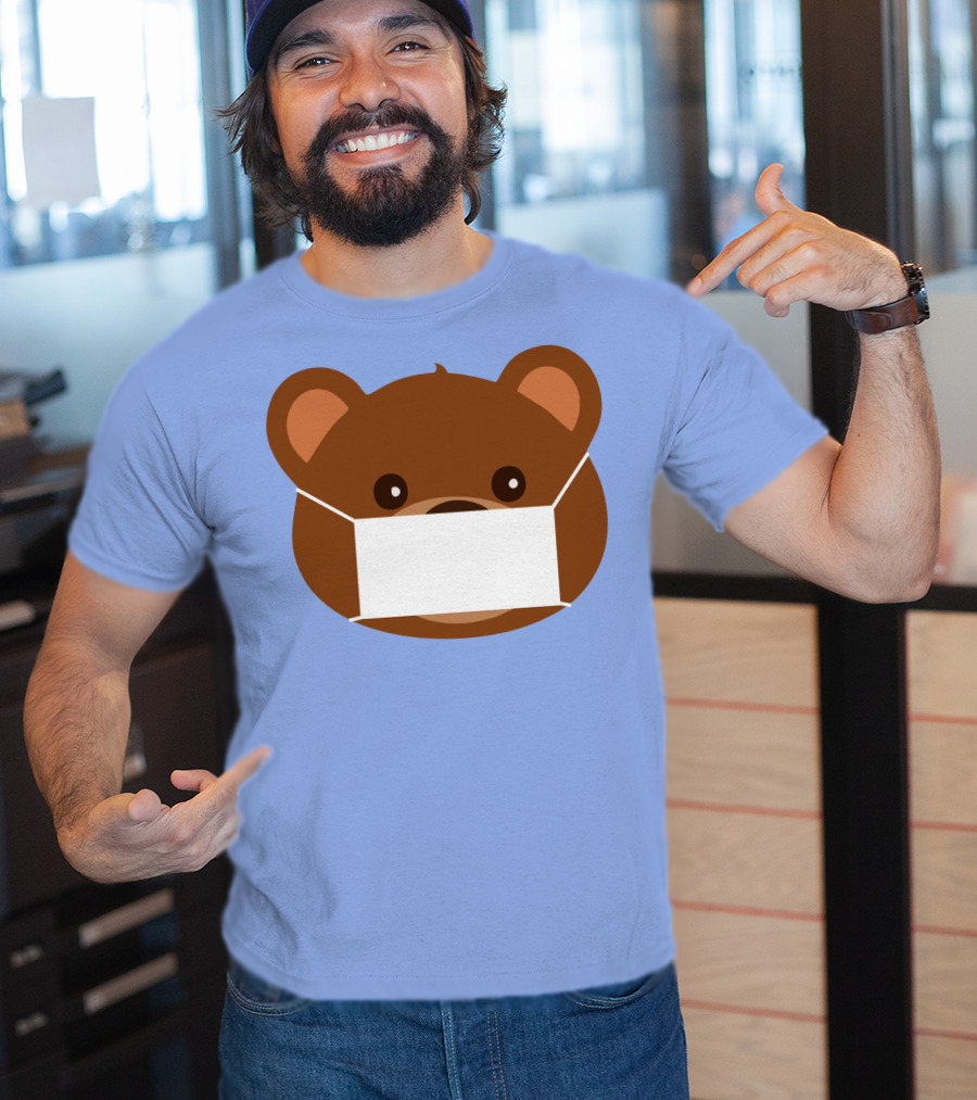 My Bear Cute Masked Teddy Face T-Shirt