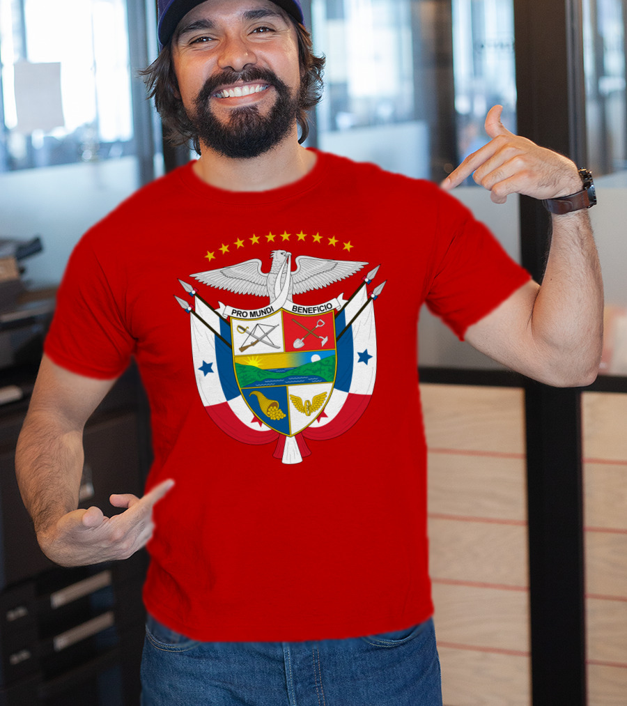 Pro Mundi Beneficio Escudo De Panamá Coat Of Arms Flag T-Shirt