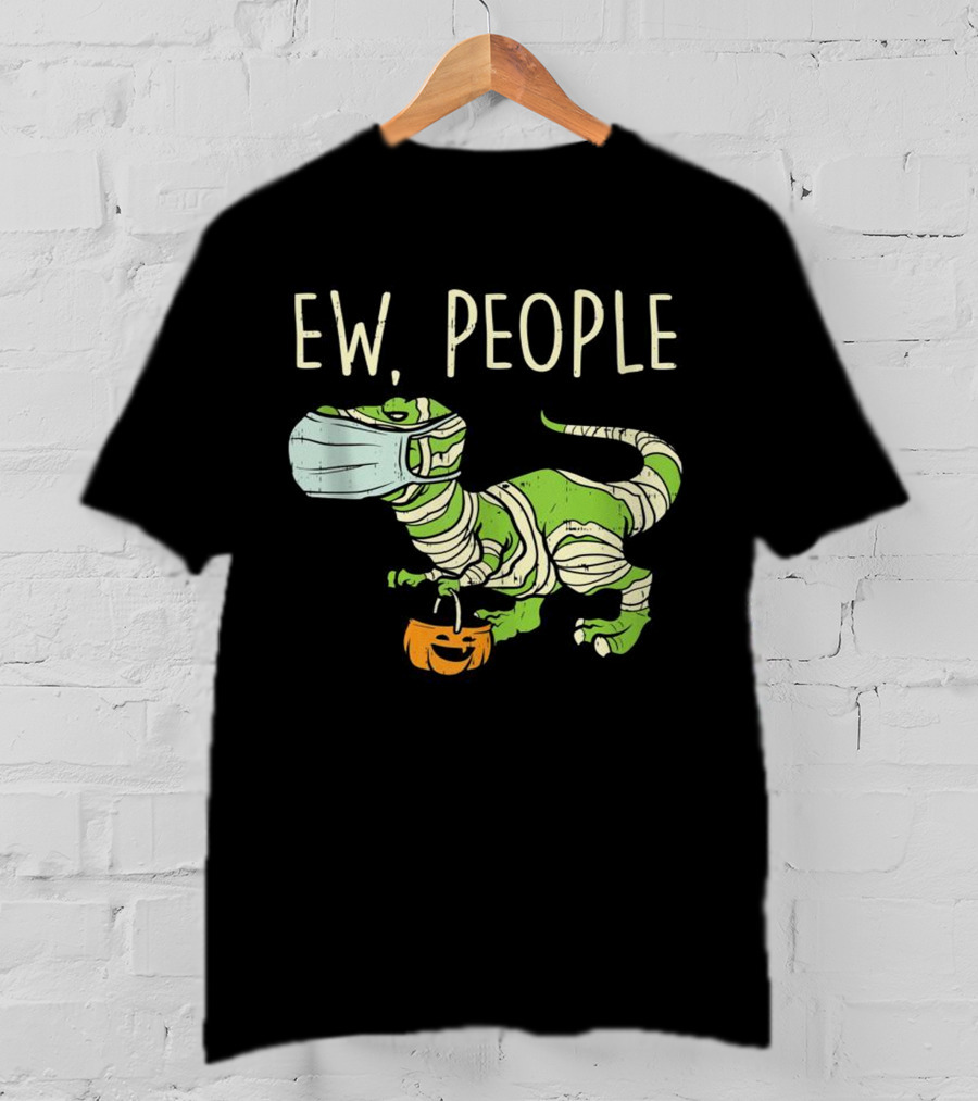Ew People Halloween Dinosaur Mummy With Pumpkin T-Shirt