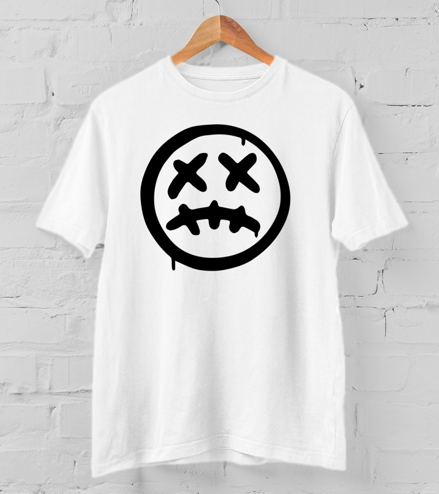 Brush Sad Face Dripping Crossed Eyes Mouth T-Shirt