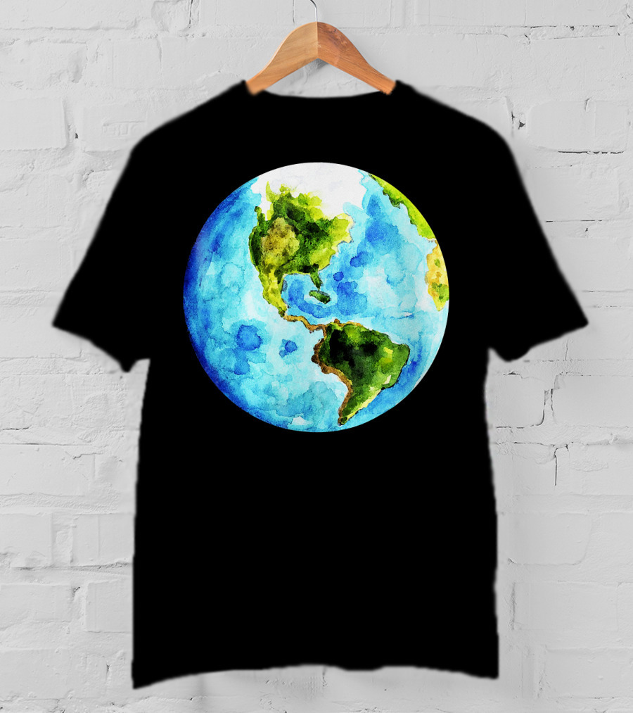 Earth Day Love Earth Watercolor Planet Earth T-Shirt