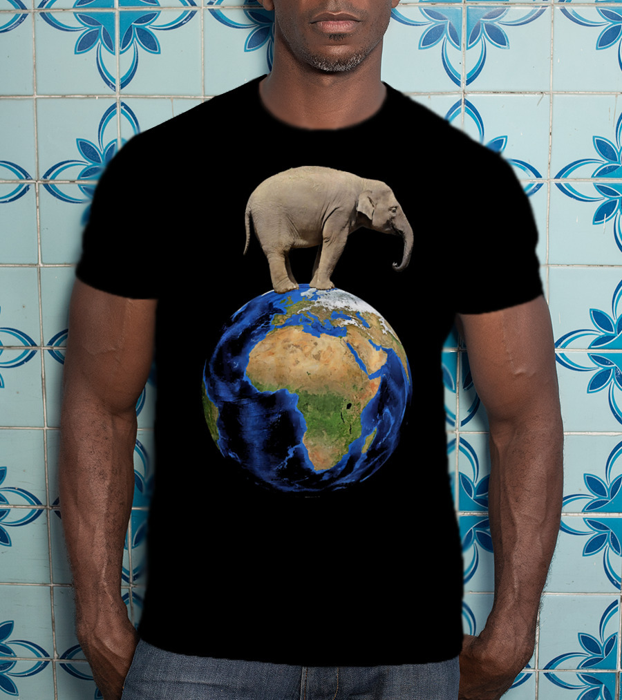 Elephant Standing On Earth Animal Conservation Earth Day T-Shirt