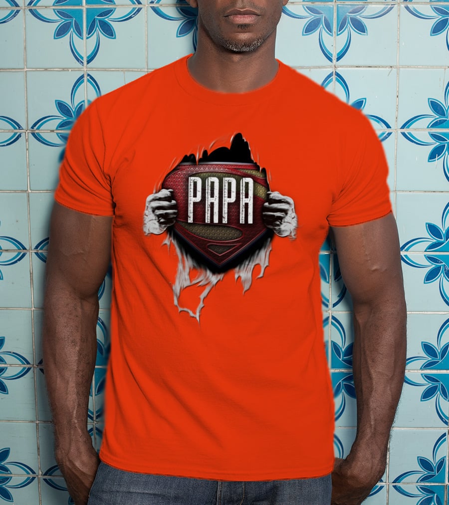 Papa Superman Logo Hero Father's Day T-Shirt