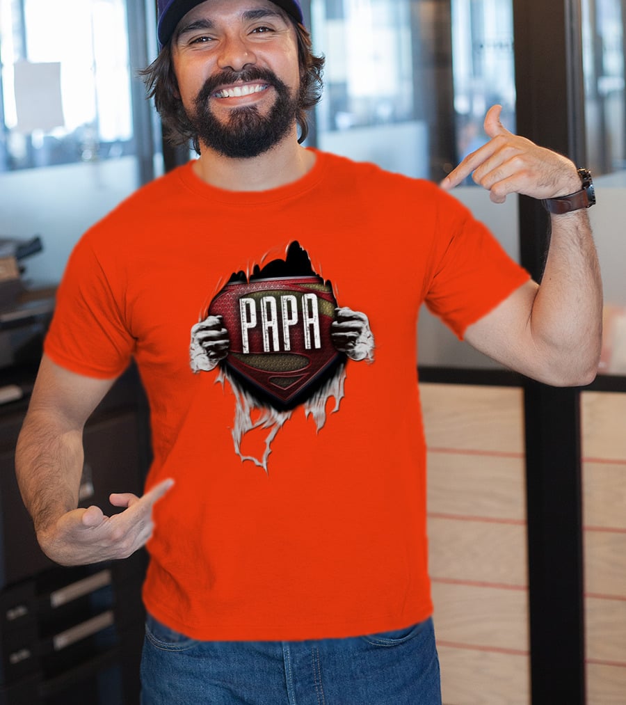 Papa Superman Logo Hero Father's Day T-Shirt