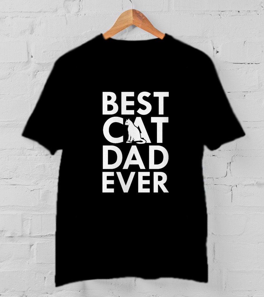 Best Cat Dad Ever Funny Cat Lovers Premium T-Shirt