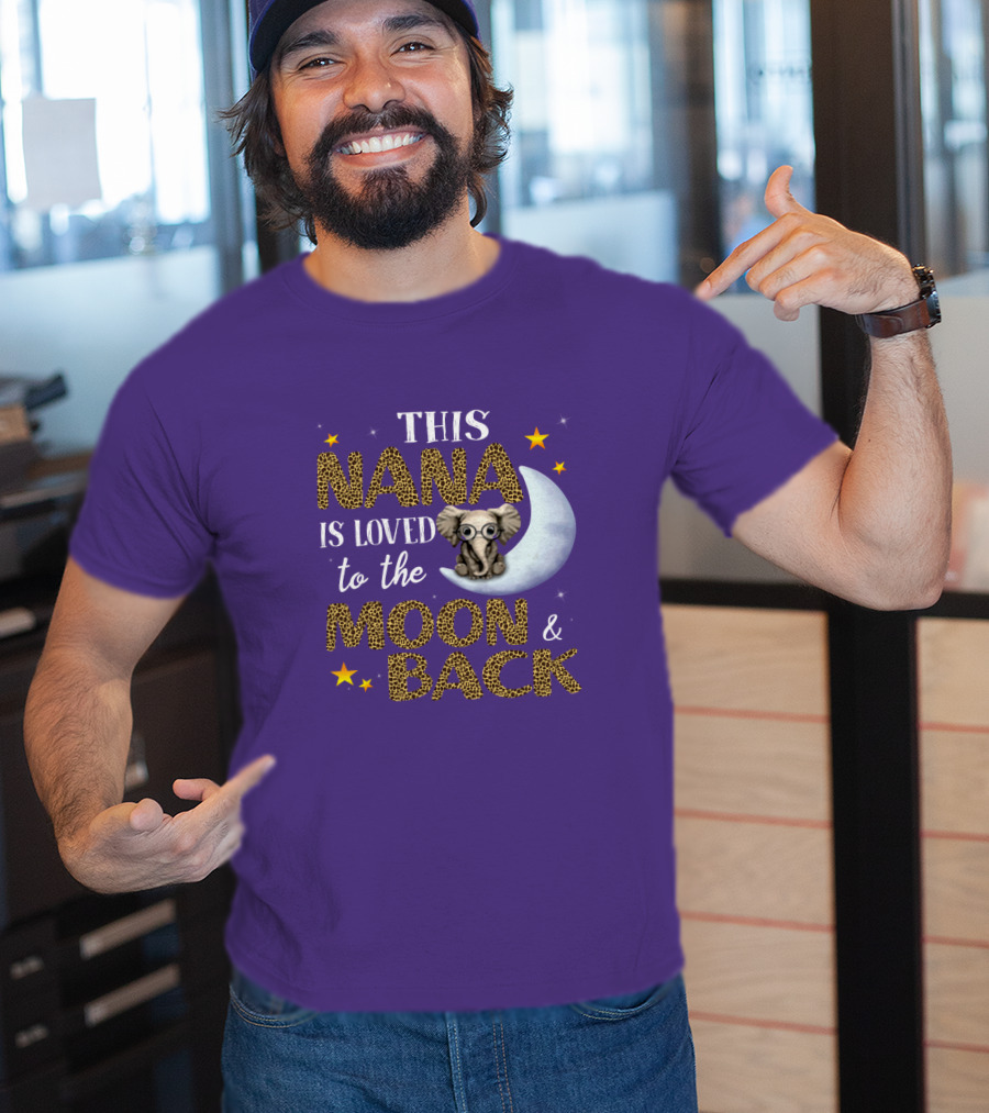 This Nana Is Loved To The Moon And Back Elephant Stars T-Shirt